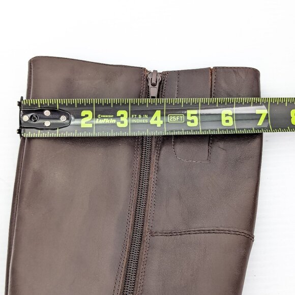 Nine West Women Blogger Brown Leather Riding Vintage Y2K Tall Boots sz 7 - Picture 7 of 8